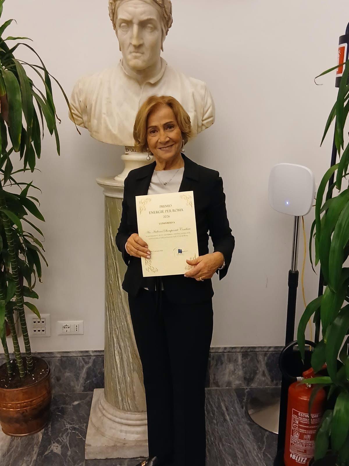 Dott.ssaDiSommaRicevePremioEnergiePerRoma