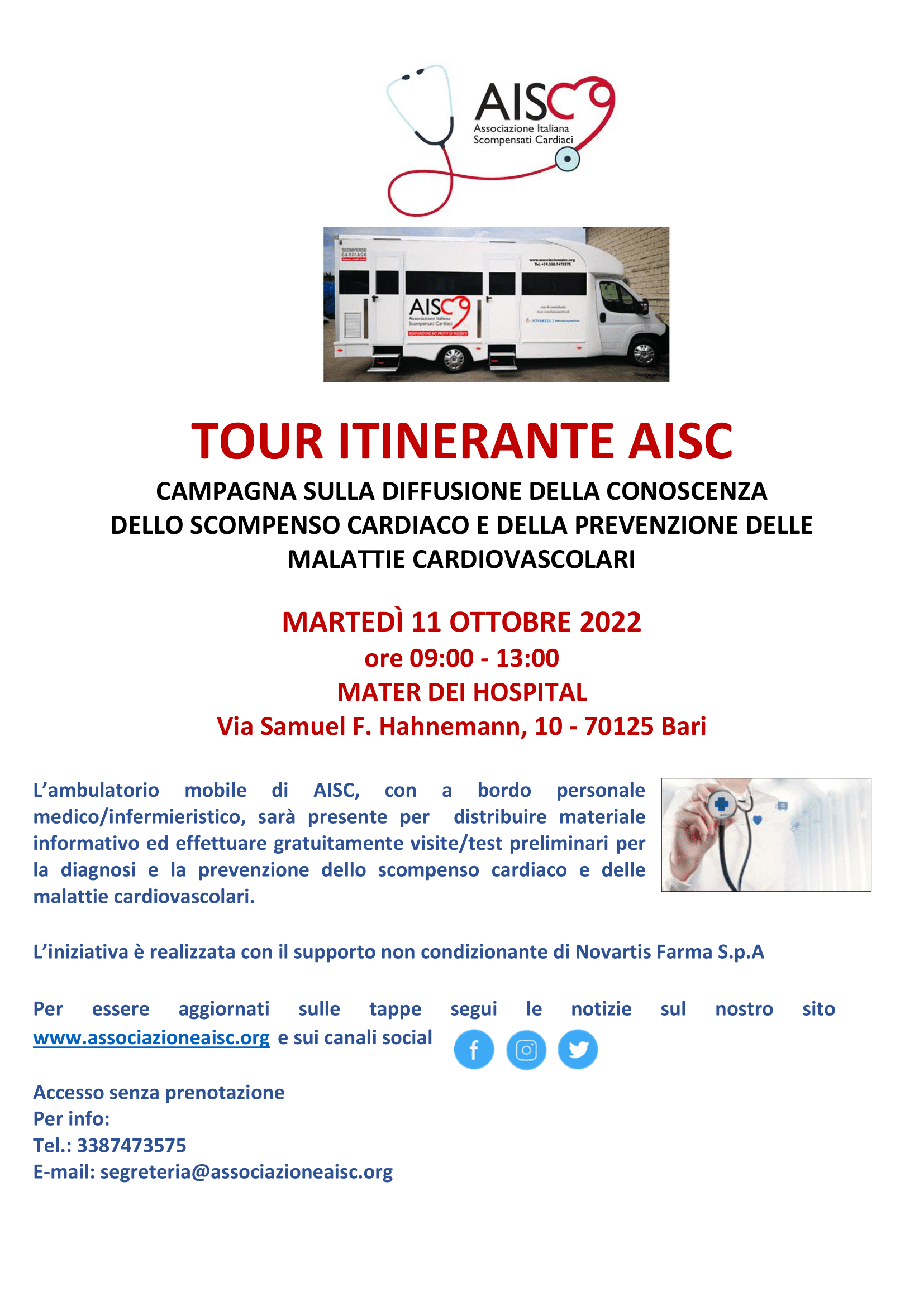 AISC locandina camper 2022 Bari Mater Dei Hospital 1